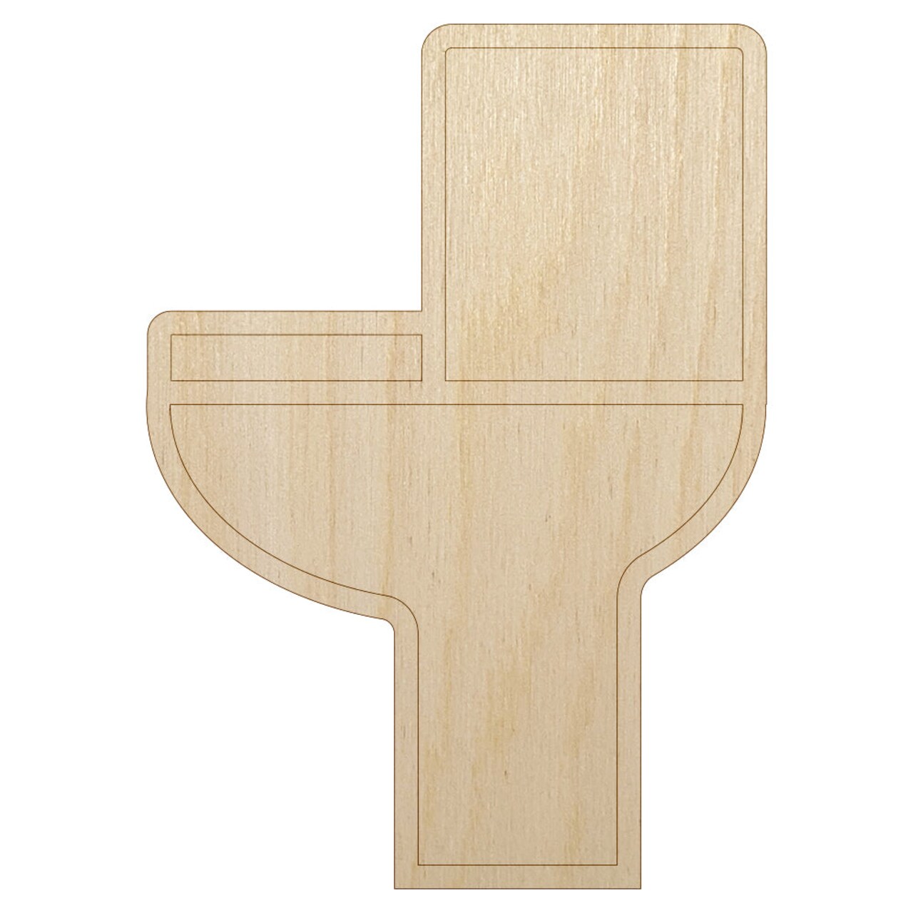 Toilet Symbol Outline Unfinished Wood Shape Piece Cutout for DIY Craft Projects
